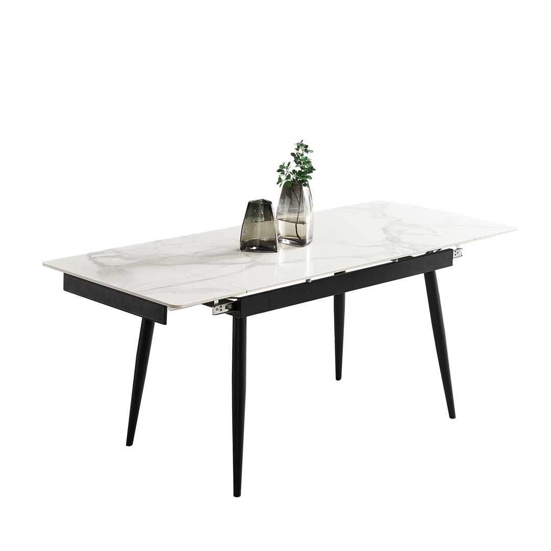 Catharina Glossy Sintered Stone Extendable Dining Table (120cm/140cm/160cm) Singapore