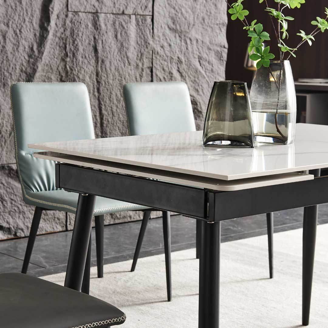 Catharina Glossy Sintered Stone Extendable Dining Table (120cm/140cm/160cm) Singapore