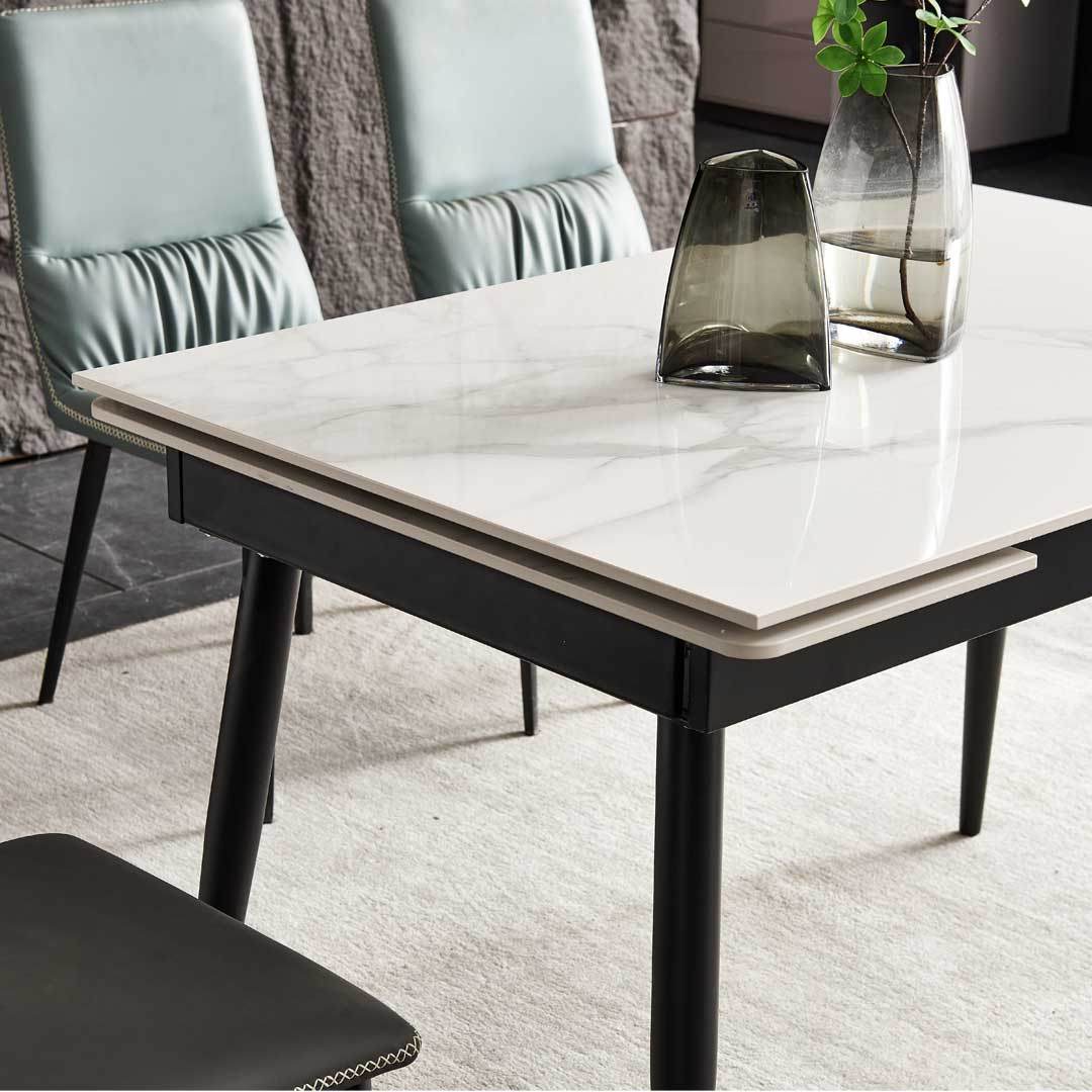 Catharina Glossy Sintered Stone Extendable Dining Table (120cm/140cm/160cm) Singapore