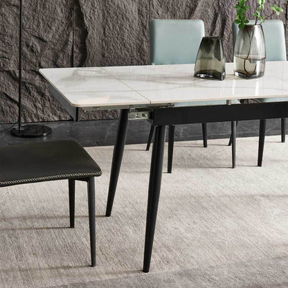 Catharina Glossy Sintered Stone Extendable Dining Table (120cm/140cm/160cm) Singapore