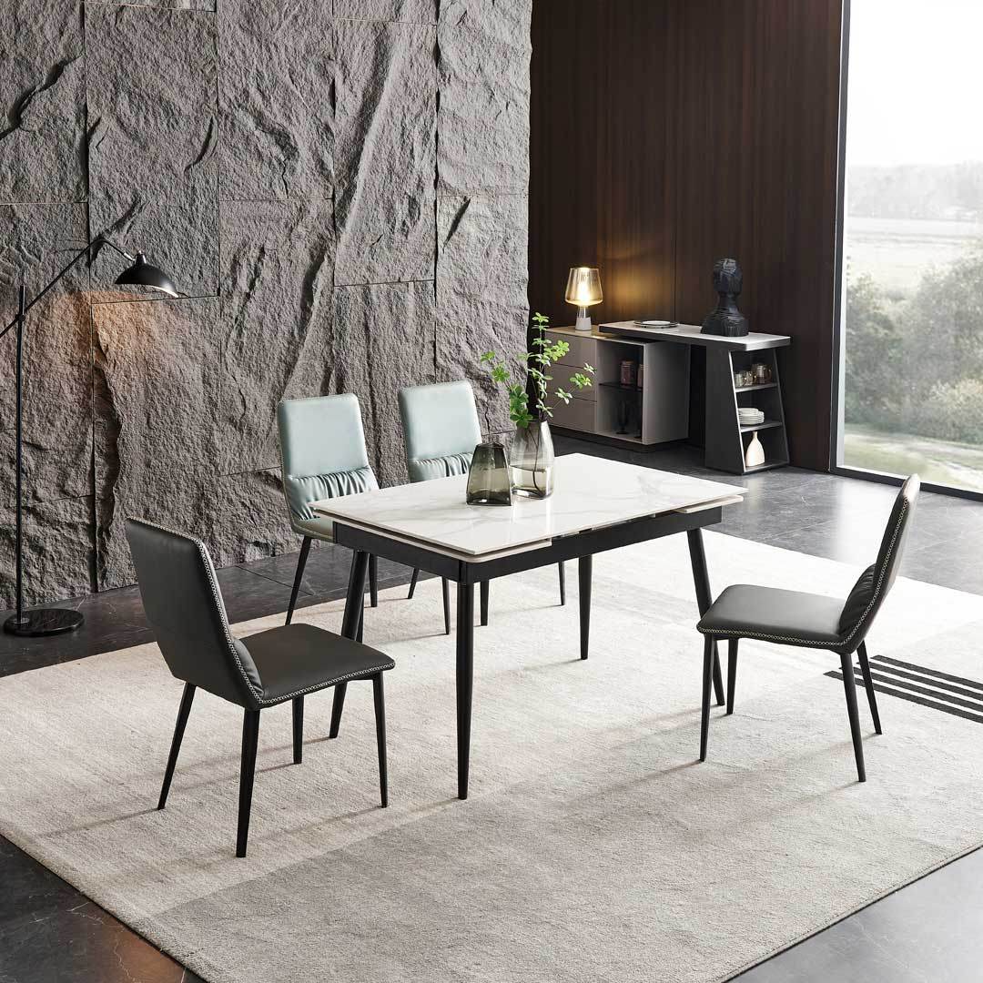 Catharina Glossy Sintered Stone Extendable Dining Table (120cm/140cm/160cm) Singapore