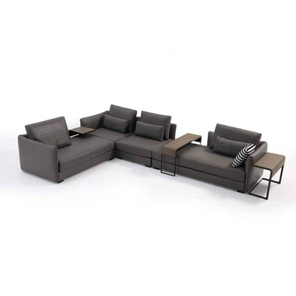 Coda Lunga Sectional Genuine Leather Sofa by Chattel Singapore