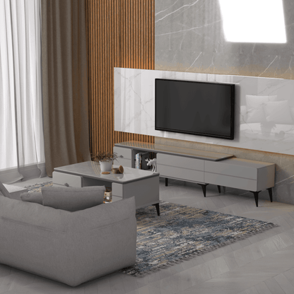 Darmaris Extendable Polished Sintered Stone TV Console Singapore