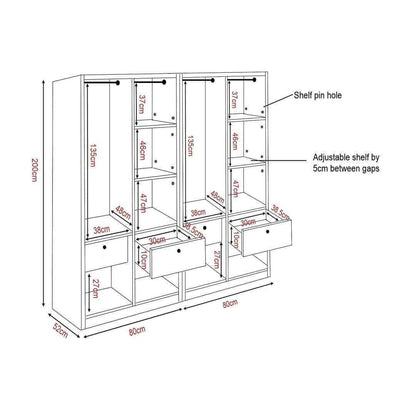 Darragh 4 Open Door Wardrobe Singapore