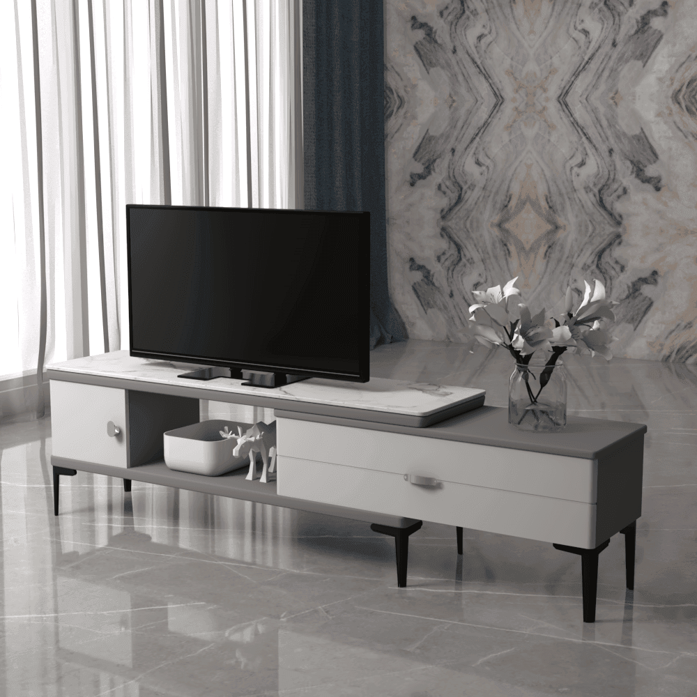 Darya Extendable Polished Sintered Stone TV Console Singapore