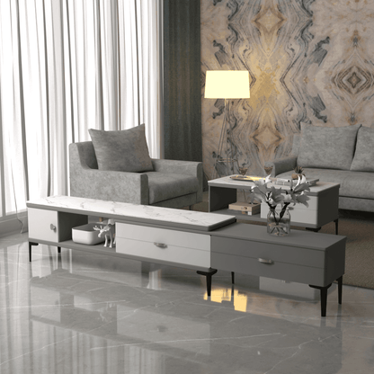 Darya II Extendable Polished Sintered Stone TV Console Singapore