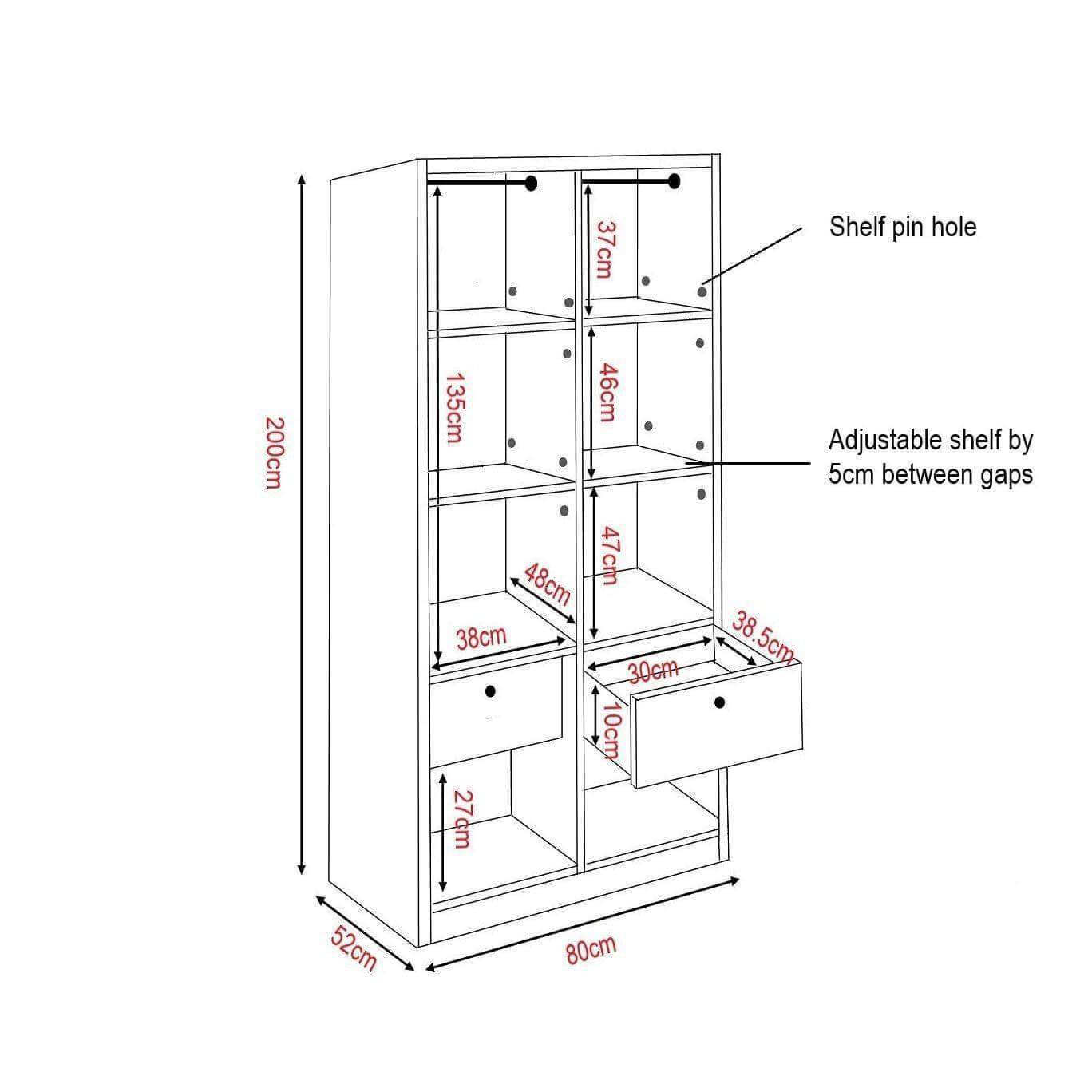 Devereau Glass Open Door Wardrobe Singapore