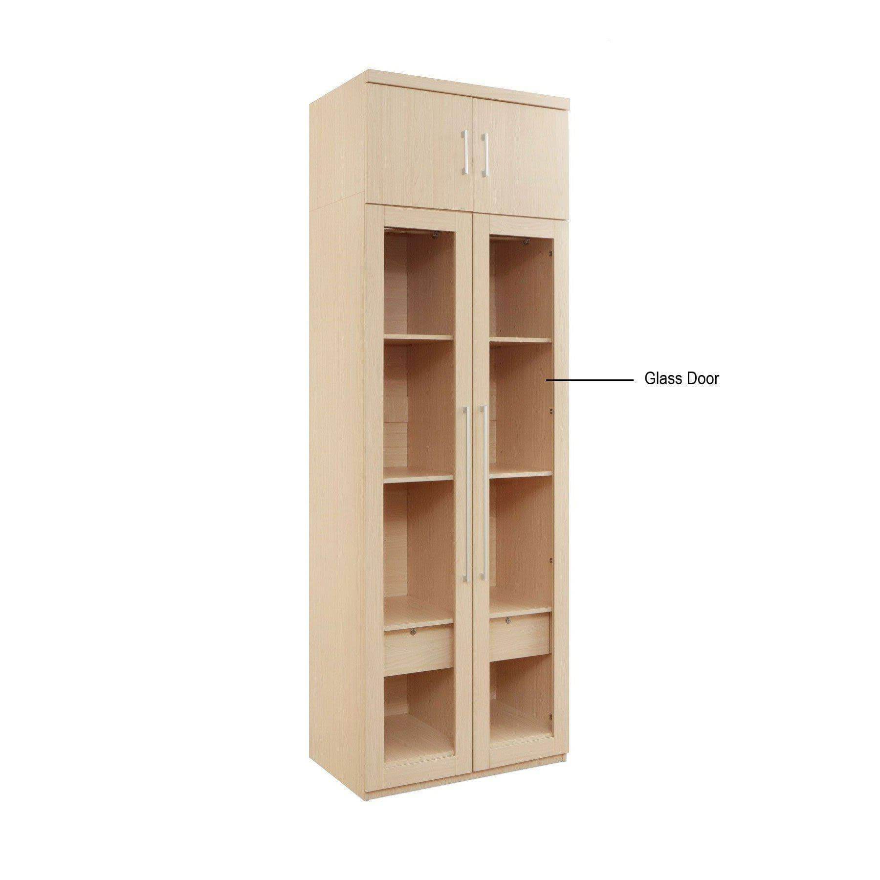 Devereau Glass Open Door Wardrobe with Top Singapore