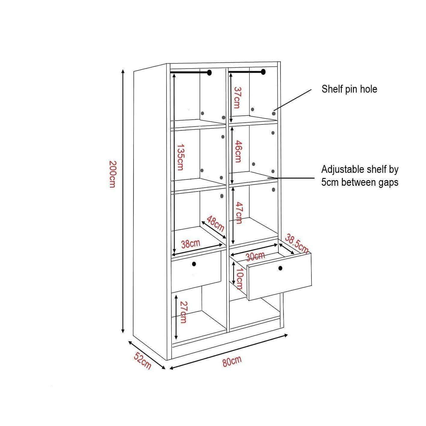 Devereau Mirror Open Door Wardrobe Singapore