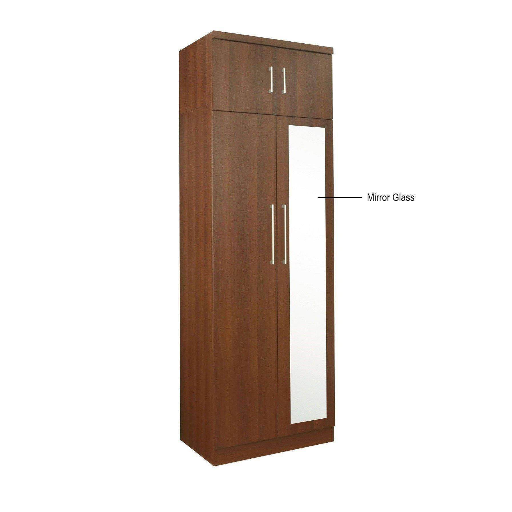 Devereau Mirror Open Door Wardrobe with Top Singapore