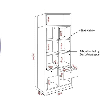 Devereau Open Door Wardrobe with Top Singapore