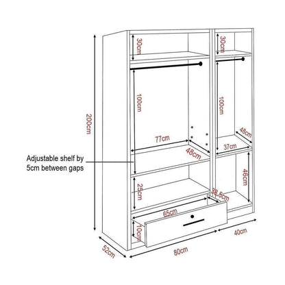 Deverel II 3 Open Door Wardrobe Singapore