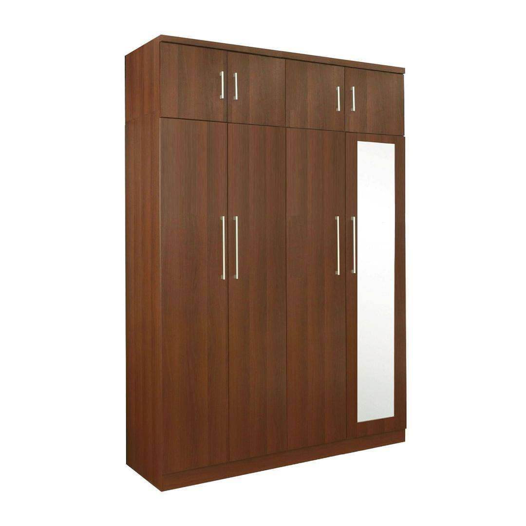 Deverel Mirror 4 Open Door Wardrobe with Top Singapore