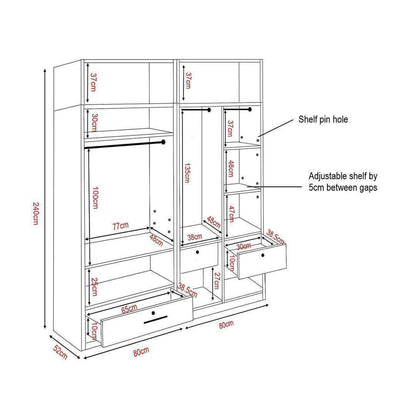 Deverel Mirror 4 Open Door Wardrobe with Top Singapore