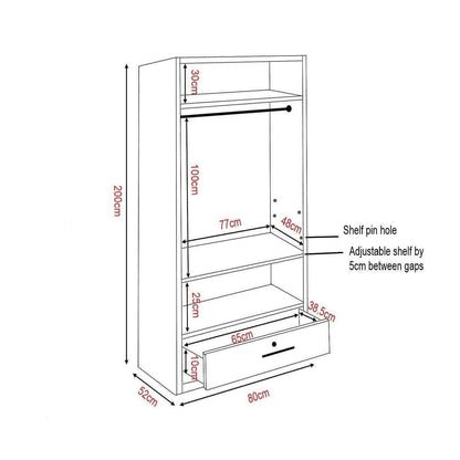 Deverel Mirror Open Door Wardrobe Singapore