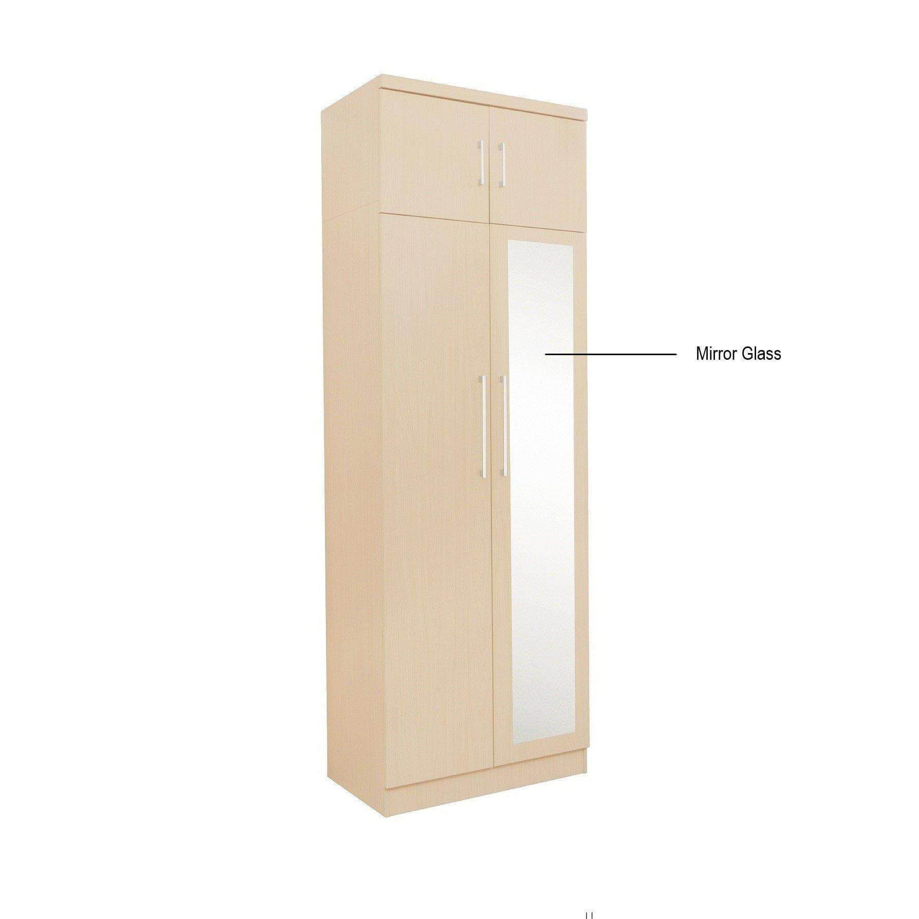 Deverel Mirror Open Door Wardrobe with Top Singapore