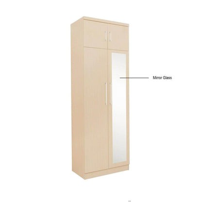 Deverel Mirror Open Door Wardrobe with Top Singapore