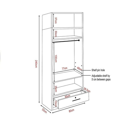 Deverel Open Door Wardrobe with Top Singapore