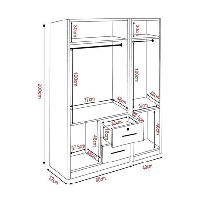 Deverell 3 Open Door Wardrobe and Drawers Singapore