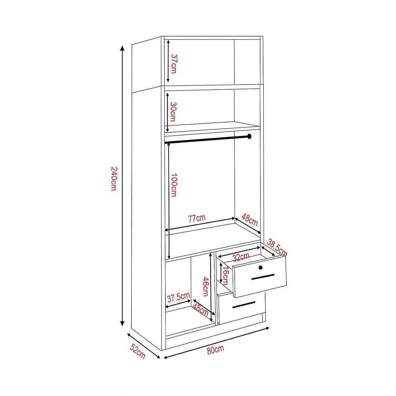 Deverell Open Door Wardrobe with Top Singapore