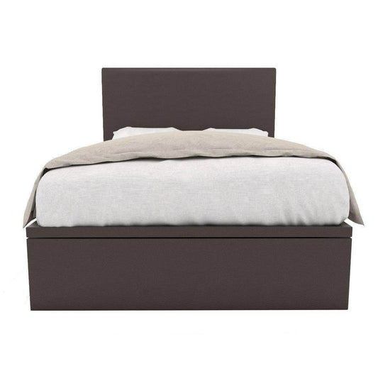 Devonne Brown Faux Leather Storage Bed + Somnuz™ Comfy 10" Individual Pocketed Spring Mattress Singapore