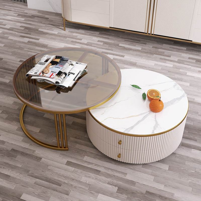 Dione Glossy Sintered Stone Nesting Coffee Table Singapore