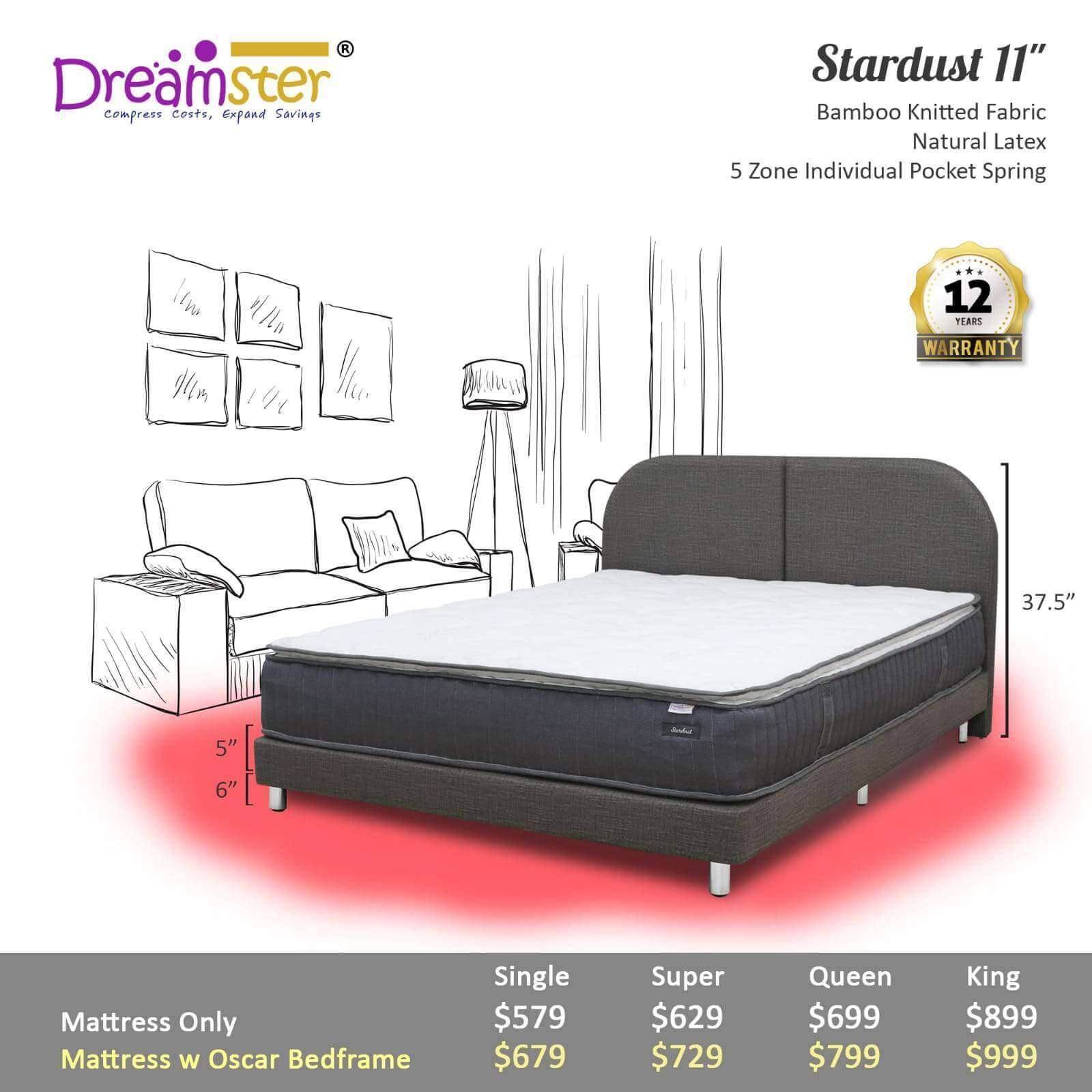 Dreamster Stardust Pocketed Spring Mattress Singapore