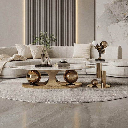 Elara Glossy Sintered Stone Nesting Coffee Table Singapore