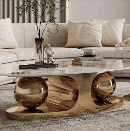 Elara Glossy Sintered Stone Nesting Coffee Table Singapore