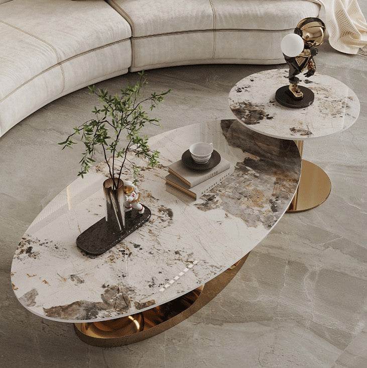 Elara Glossy Sintered Stone Nesting Coffee Table Singapore