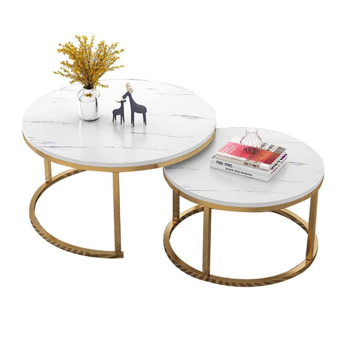 Emmie I White Gloss Sintered Stone Coffee Table Singapore