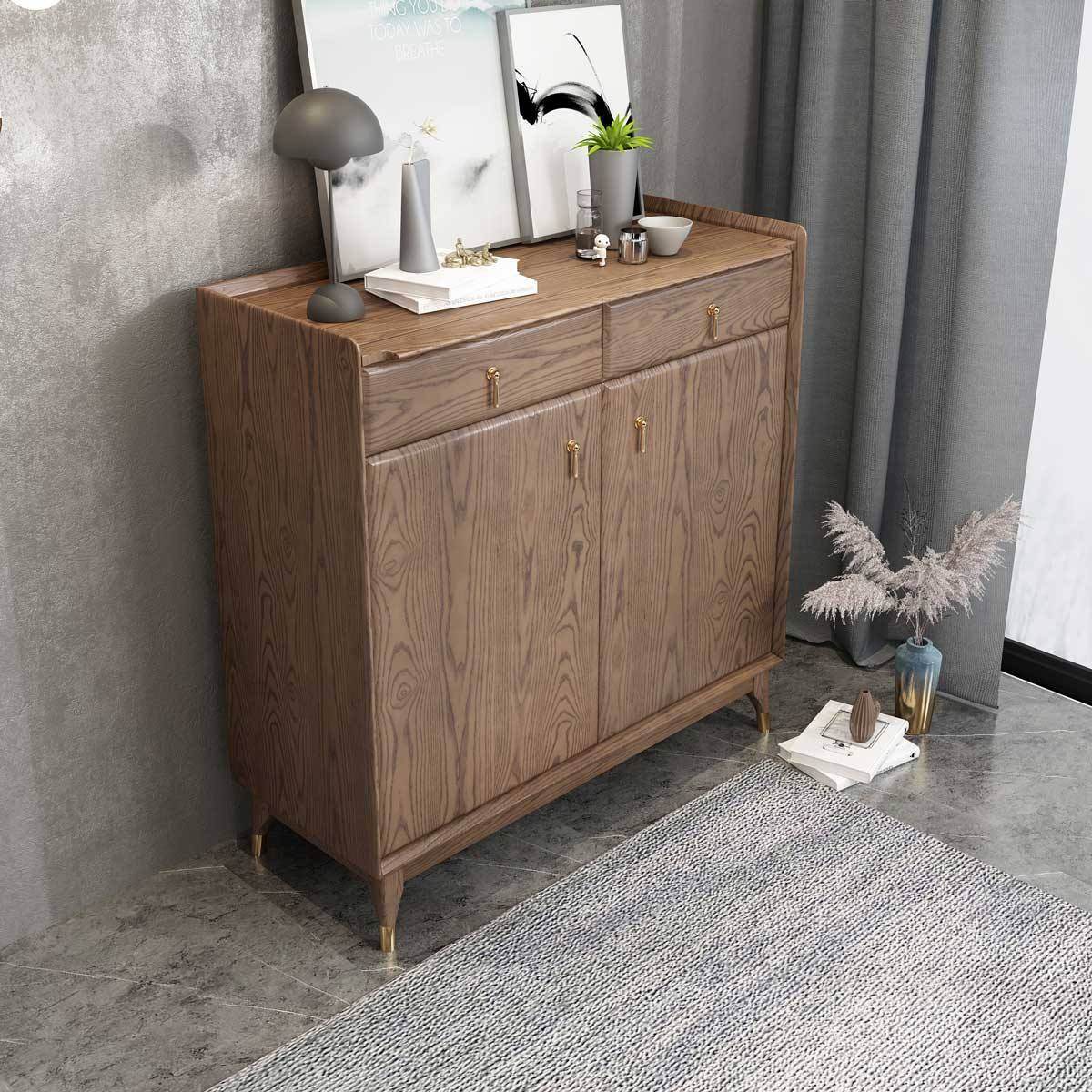 Finley Ash Wood Shoe Cabinet Singapore