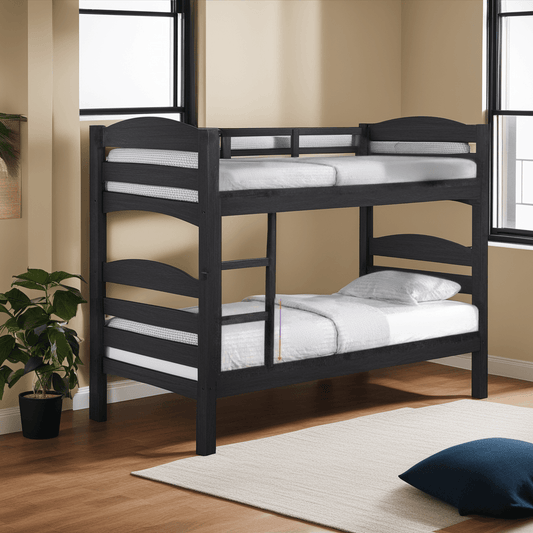 Fiona Walnut Wooden Double Decker Bed Frame Singapore