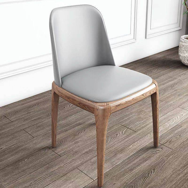 Flora Grey Faux Leather Ash Wood Dining Chair Singapore