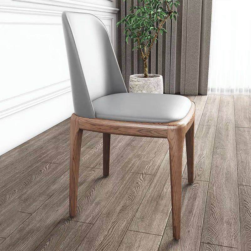 Flora Grey Faux Leather Ash Wood Dining Chair Singapore