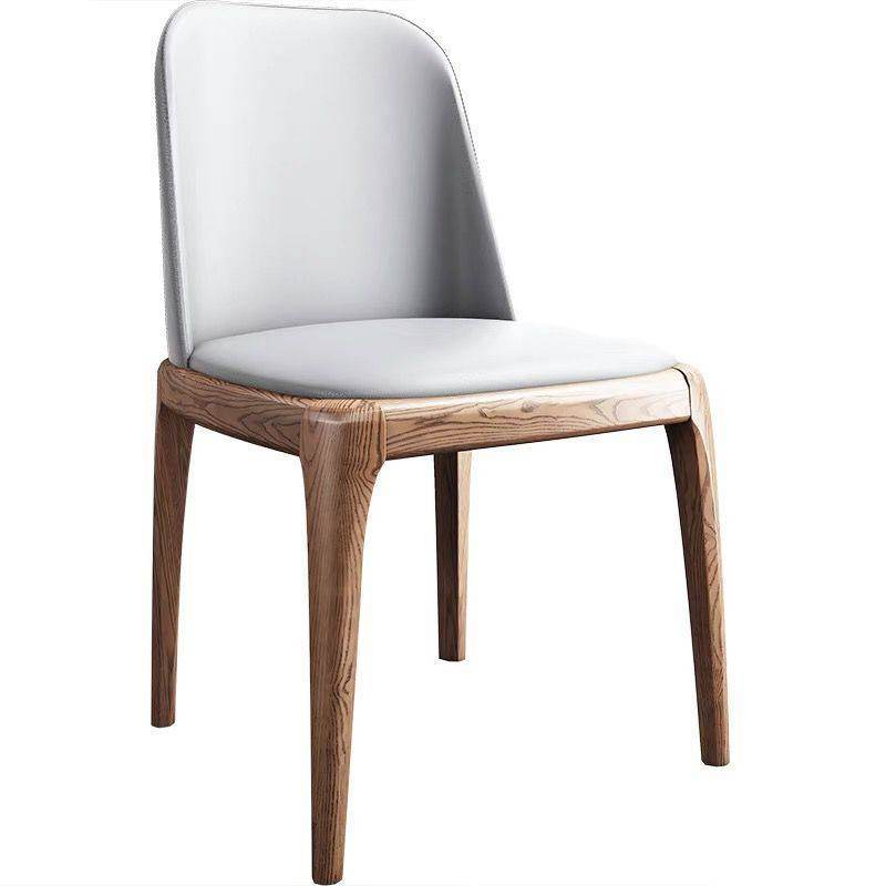 Flora Grey Faux Leather Ash Wood Dining Chair Singapore