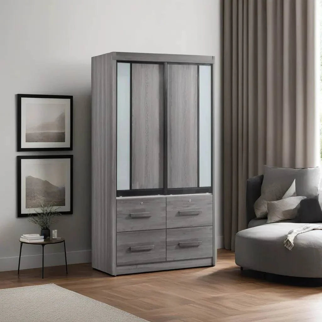 Gareth 4ft Ash Grey Wardrobe Singapore