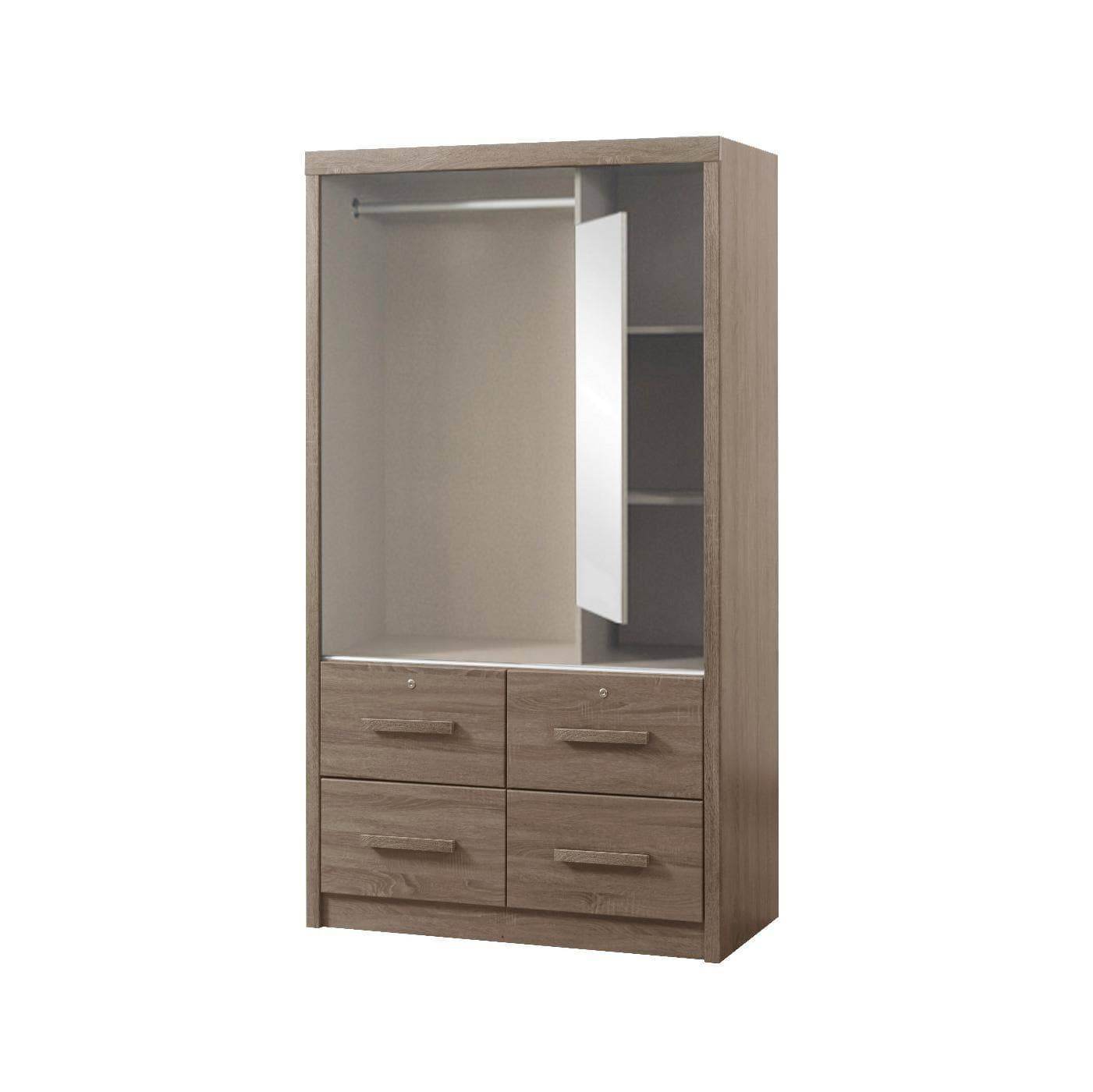 Gareth 4ft Ash Grey Wardrobe Singapore