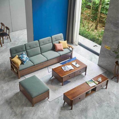 Georgia L-Shape Ash Wood Sofa Singapore