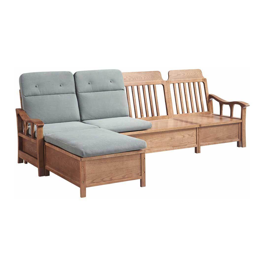 Georgia L-Shape Ash Wood Sofa Singapore