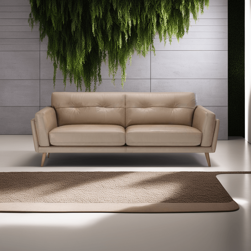 Gerry Beige Faux Leather Sofa Singapore