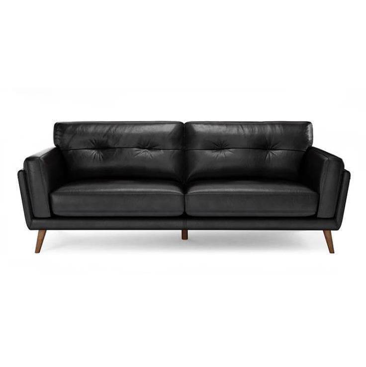 Gerry Black Faux Leather Sofa Singapore