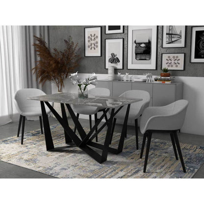 Giuliano Polished Sintered Stone Dining Table (140cm/160cm/180cm) Singapore