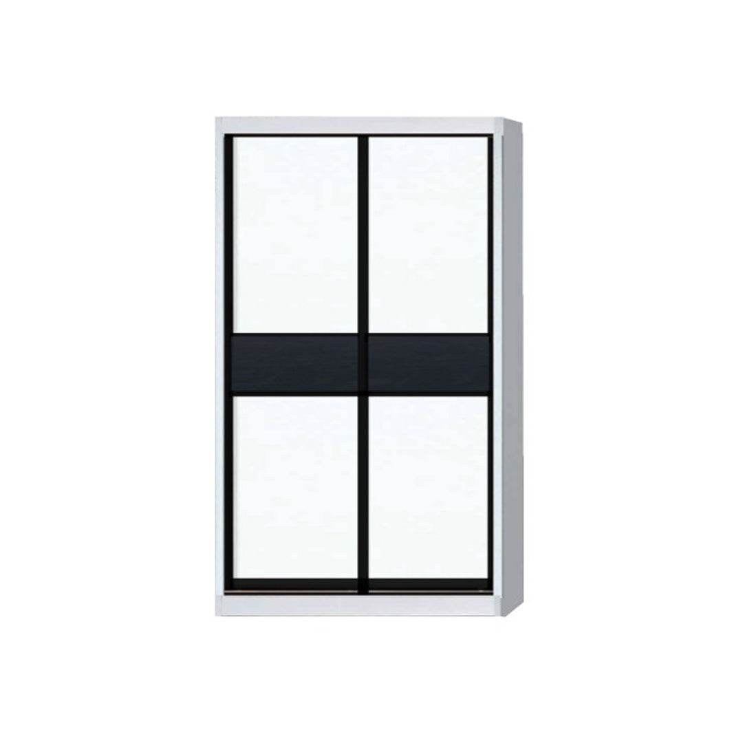 Helene Modular Wardrobe (White with Black Glass) Singapore