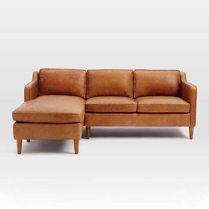 Jermaine L-shaped Light Brown Faux Leather Sofa Singapore