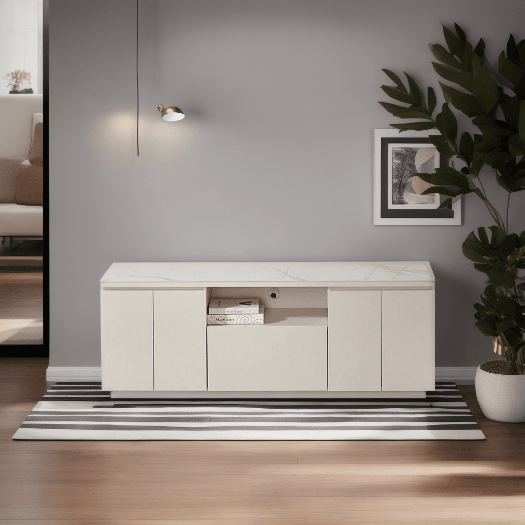 Lazarus Glossy Sintered Stone TV Console Singapore