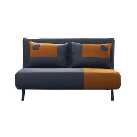 Lourdes Two Tone Leathaire Sofa Bed in Dark Grey/Orange Singapore