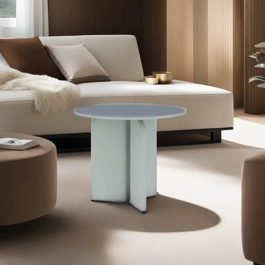 Magnolia Side Table with Tempered Glass Top Singapore