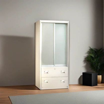 Mandolin White-Wash Sliding Wardrobe Singapore