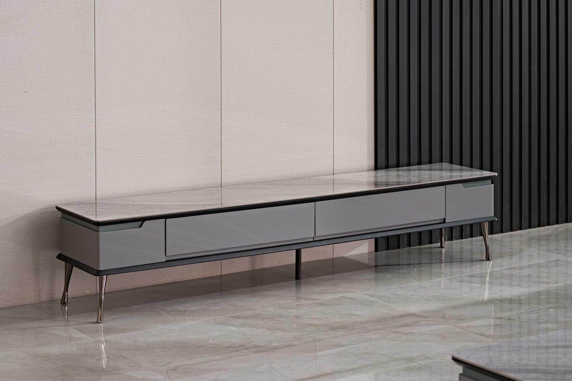 Manolo Polished Sintered Stone TV Console Singapore